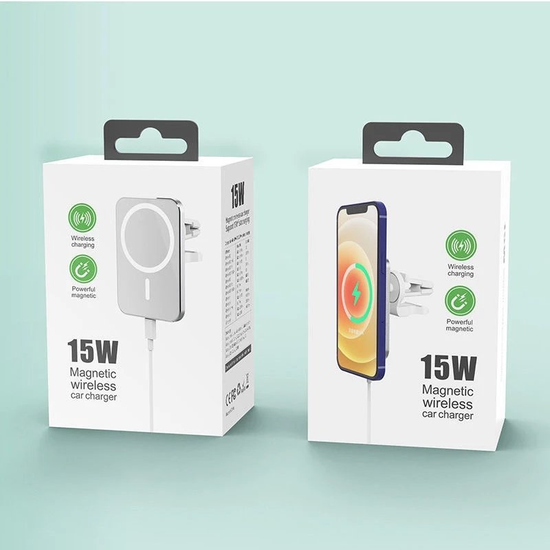Magnet Adsorb 15w Magnetic Wireless Chargers Car Air Vent Stand Phone Holder Mini Fast Charging Station For iPhone 14 12 13 Mini