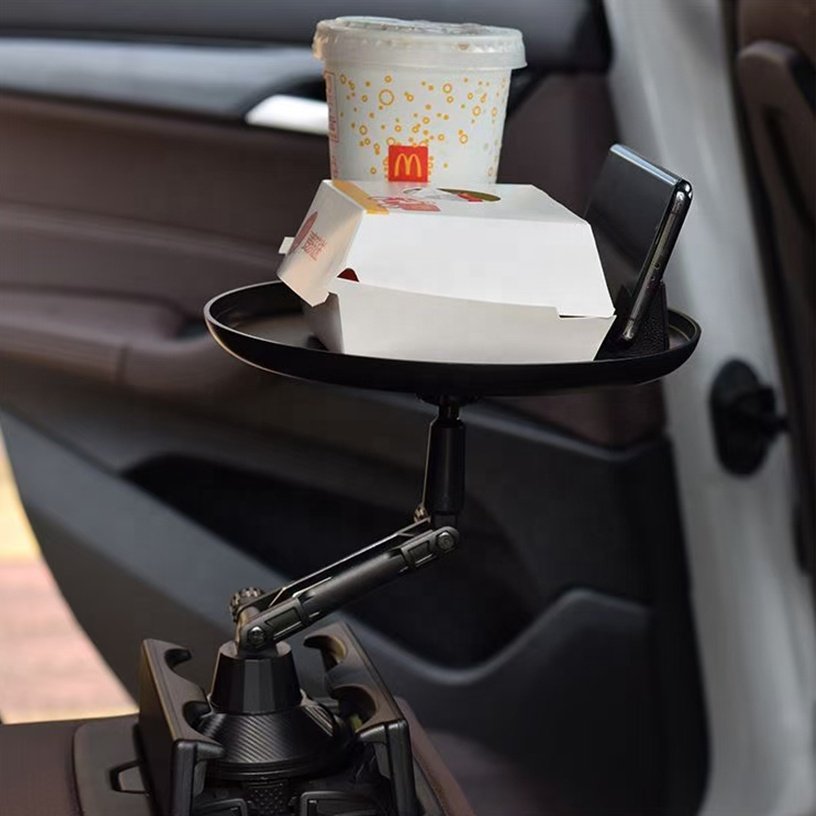 New Arrival 360 Cup Holder Tray for Car, Cup Holder Tray With Phone, Gooseneck Cup Tray Holder for Car