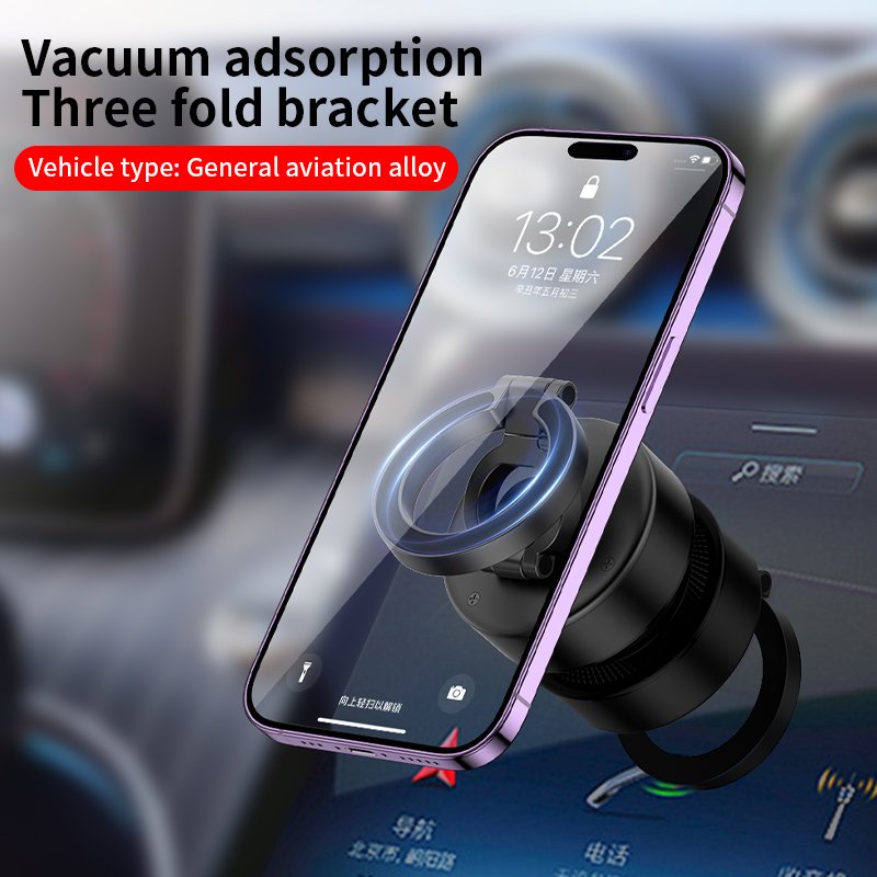 New Arrival Foldable 2 Side Strong Vacuum Magnet Phone Bracket Universal Glass Car Holder 360 Degree Rotation Double Suction Cup
