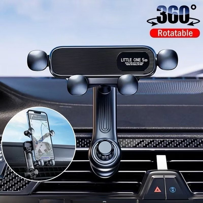 Yisen Car holder New Gravity Car Phone Holder Air Vent Clip Mount Mobile Stand Car Navigation Phone Stand Mount 360-Degree