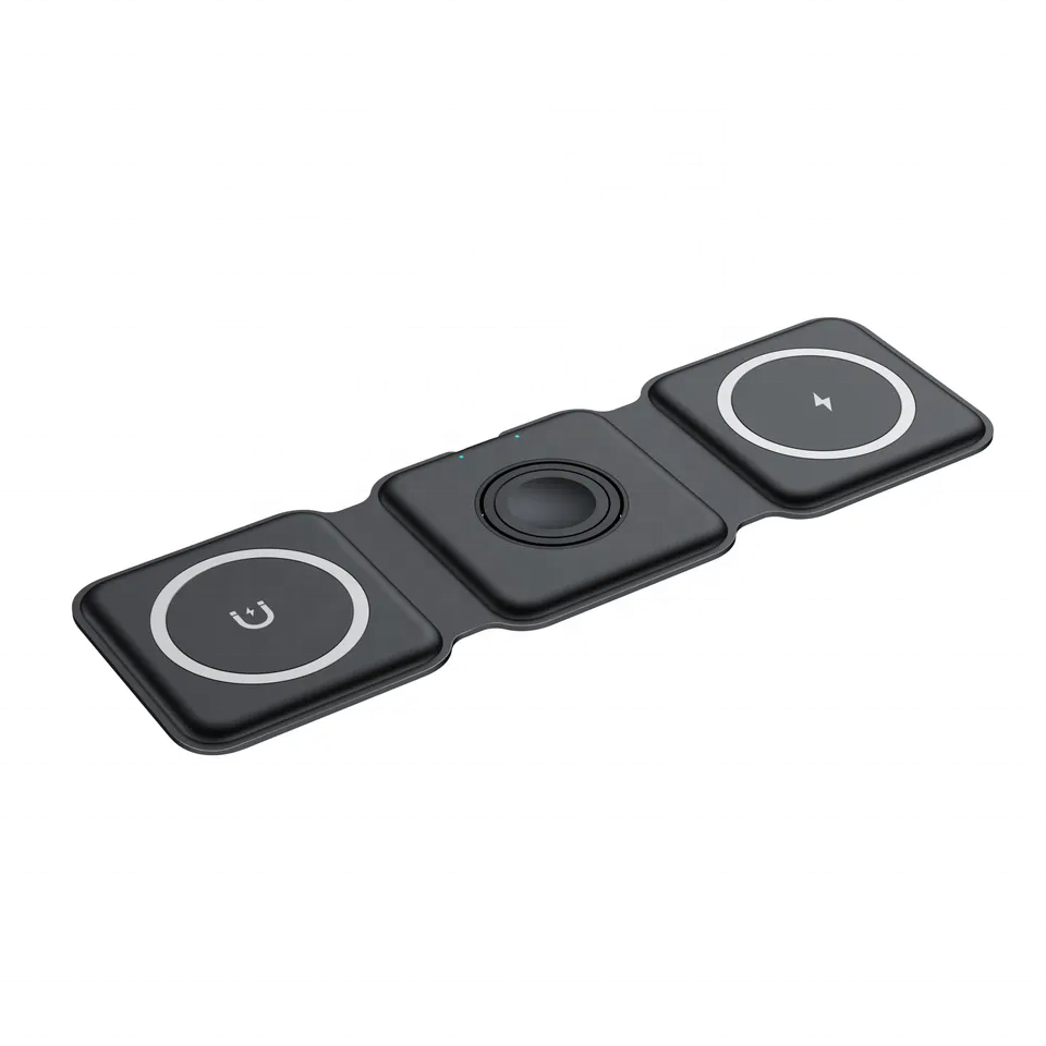 magnetic foldable wireless charger 3 in 1 15w fast charging station
