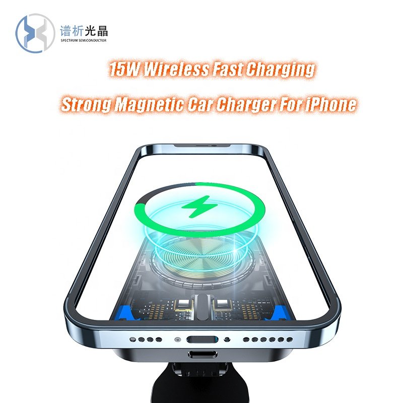 Retractable Electric Portable Wireless Car Phone Holder Battery Phone Magnetic Wireless Charger Adapter 15W Super Fast Charging