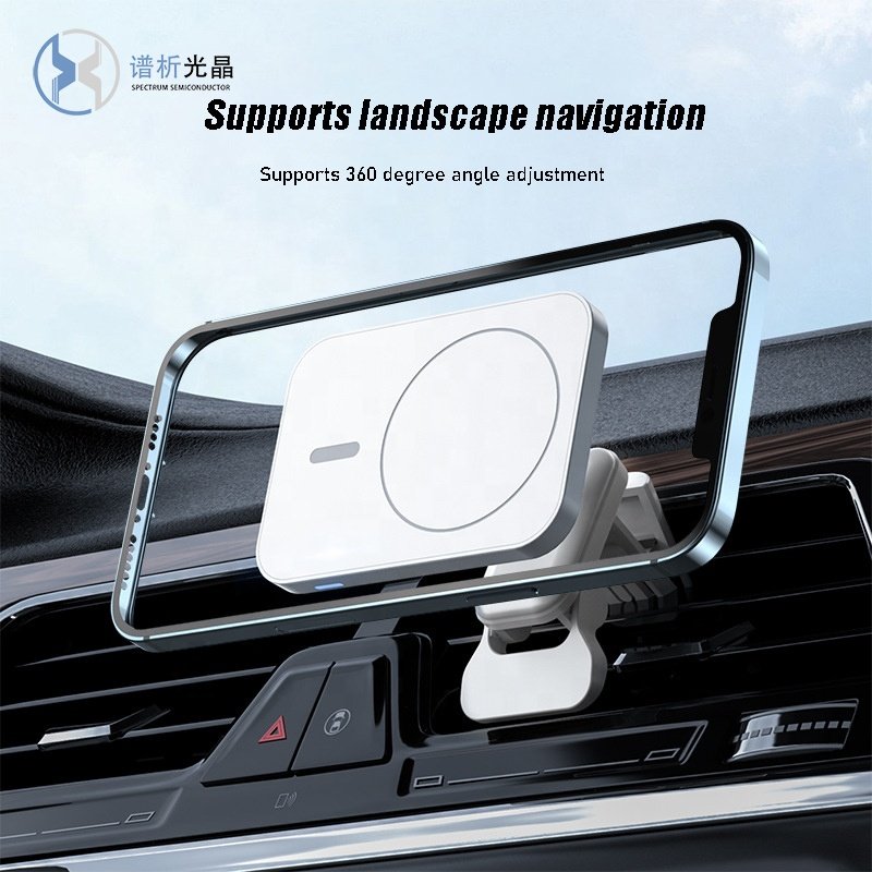 Retractable Electric Portable Wireless Car Phone Holder Battery Phone Magnetic Wireless Charger Adapter 15W Super Fast Charging