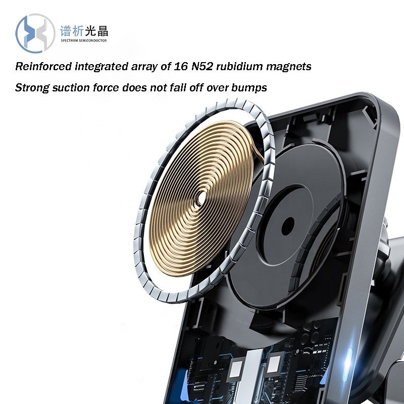 Retractable Electric Portable Wireless Car Phone Holder Battery Phone Magnetic Wireless Charger Adapter 15W Super Fast Charging