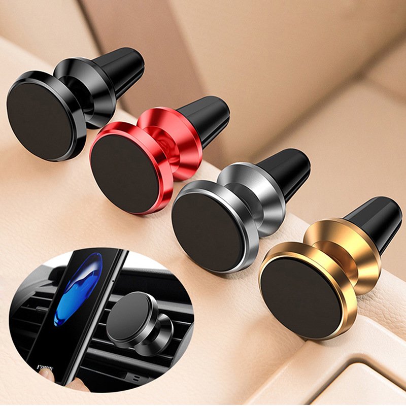 Universal Portable Aluminium Alloy Backside Custom Logo Magnet Car Phone Holder Air Vent Mount for Car