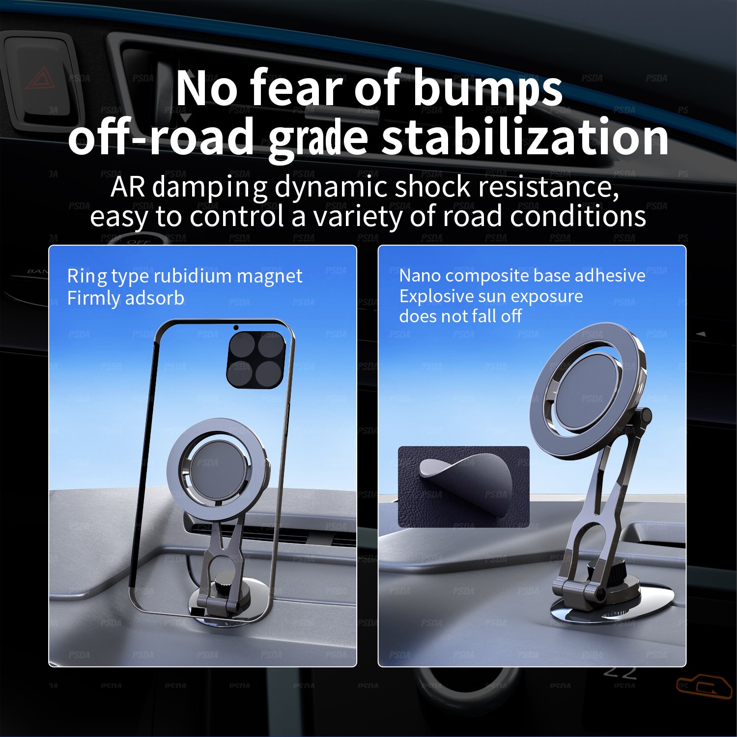 Magnetic Car Phone Holder Windshield Car Smartphone Holder Mount Car Dashboard Phone Mount 360 Degree Rotation Adjustable GPS