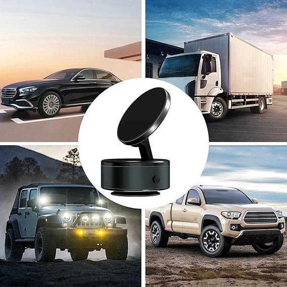 2024 New Upgrade Portable Adjustable Angle Universal Magnetic Glass Vacuum Adsorption Foldable Mobile Phone Car Holder