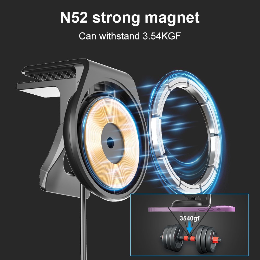 ODIER Magnet Holder Charging Function Magnetic Auto Phone Holder Magnetic Car Holder