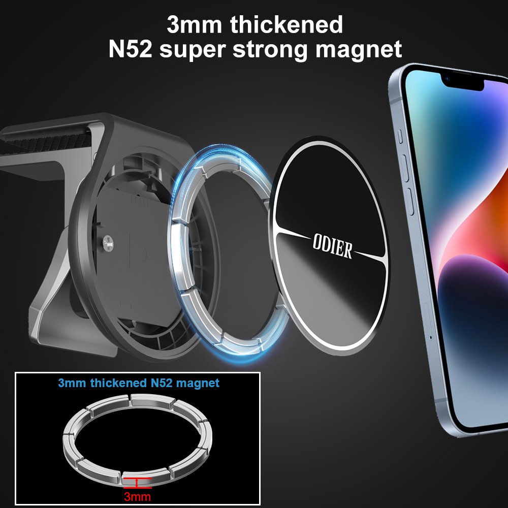 ODIER Magnet Holder Charging Function Magnetic Auto Phone Holder Magnetic Car Holder