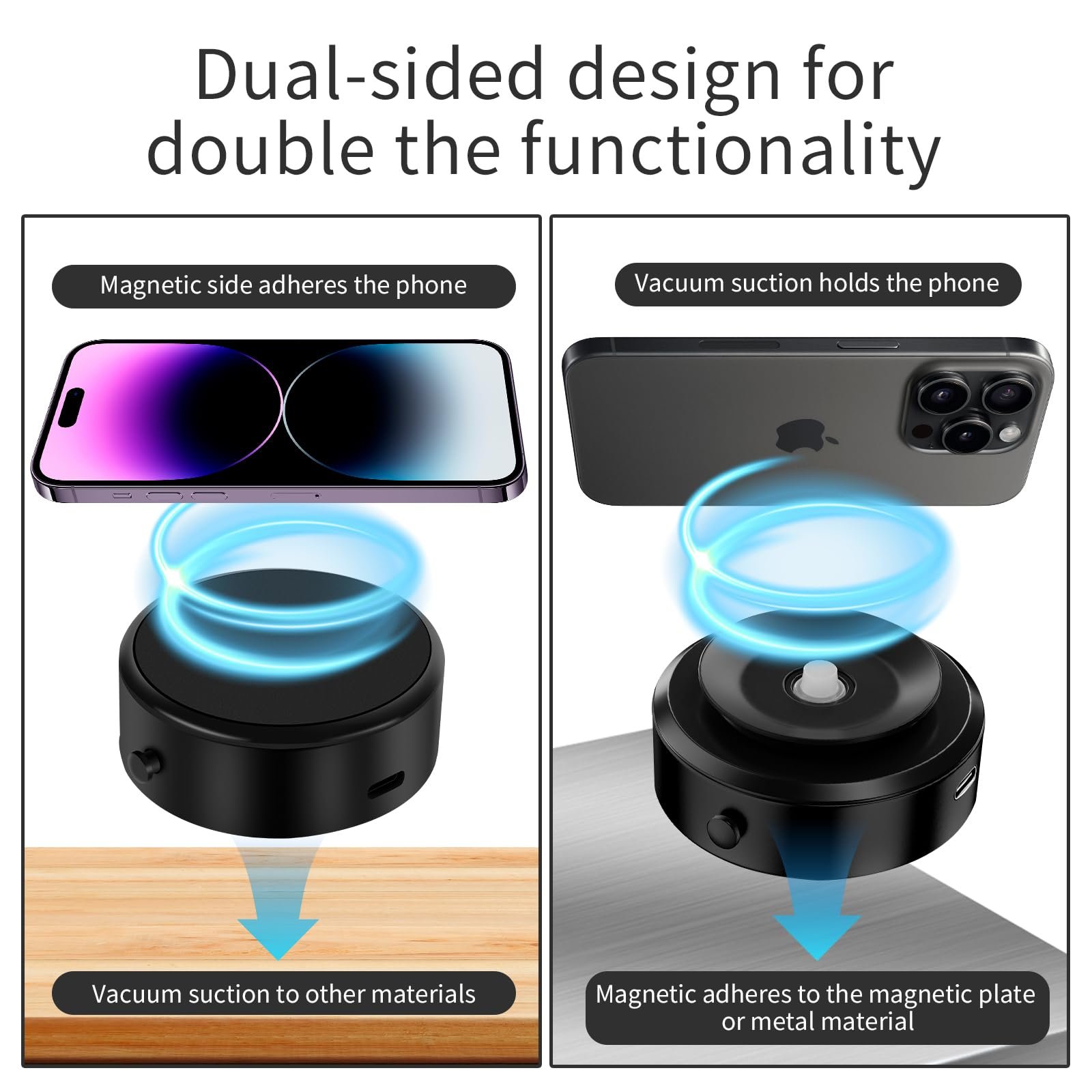Black Technology Phone Car Holder Mobile Phone Holders Newest Stable Magnetic Glass Vacuum Adsorption Portable Phone Stand