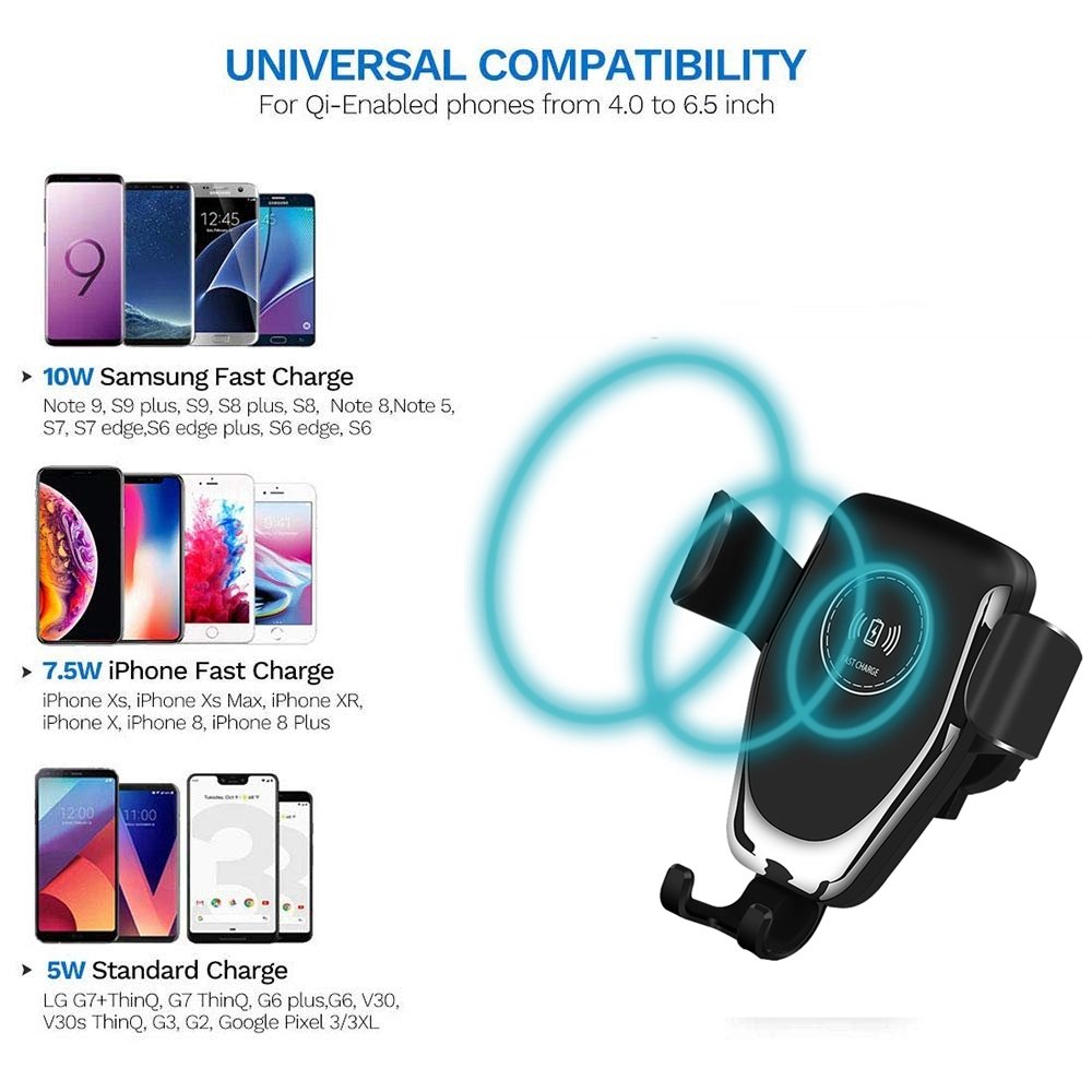Q12 car phone holder charger Smart Phone Holder universal Fast Charging car wireless charger for car