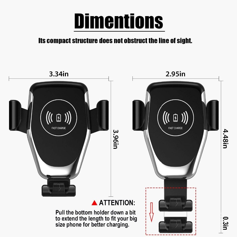 Q12 car phone holder charger Smart Phone Holder universal Fast Charging car wireless charger for car