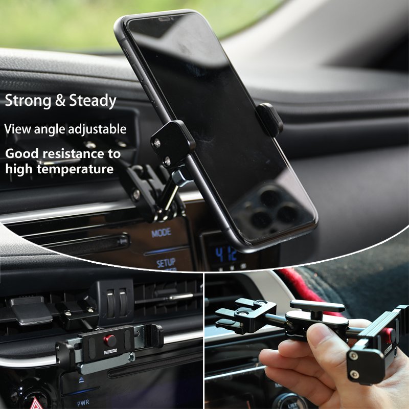 Metal Phone Car Holder Air Outlet Vent Mount Car Holder Stand Smartphone Car Mount Mobile Phone Holder Bracket