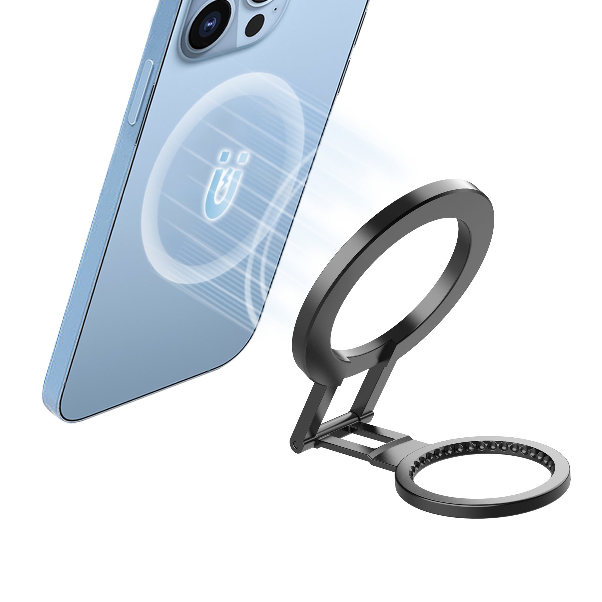 Designed for Magsafe Car Mount Phone Holder with N52 Strong Ring Magnets Dashboard phone Mount holder