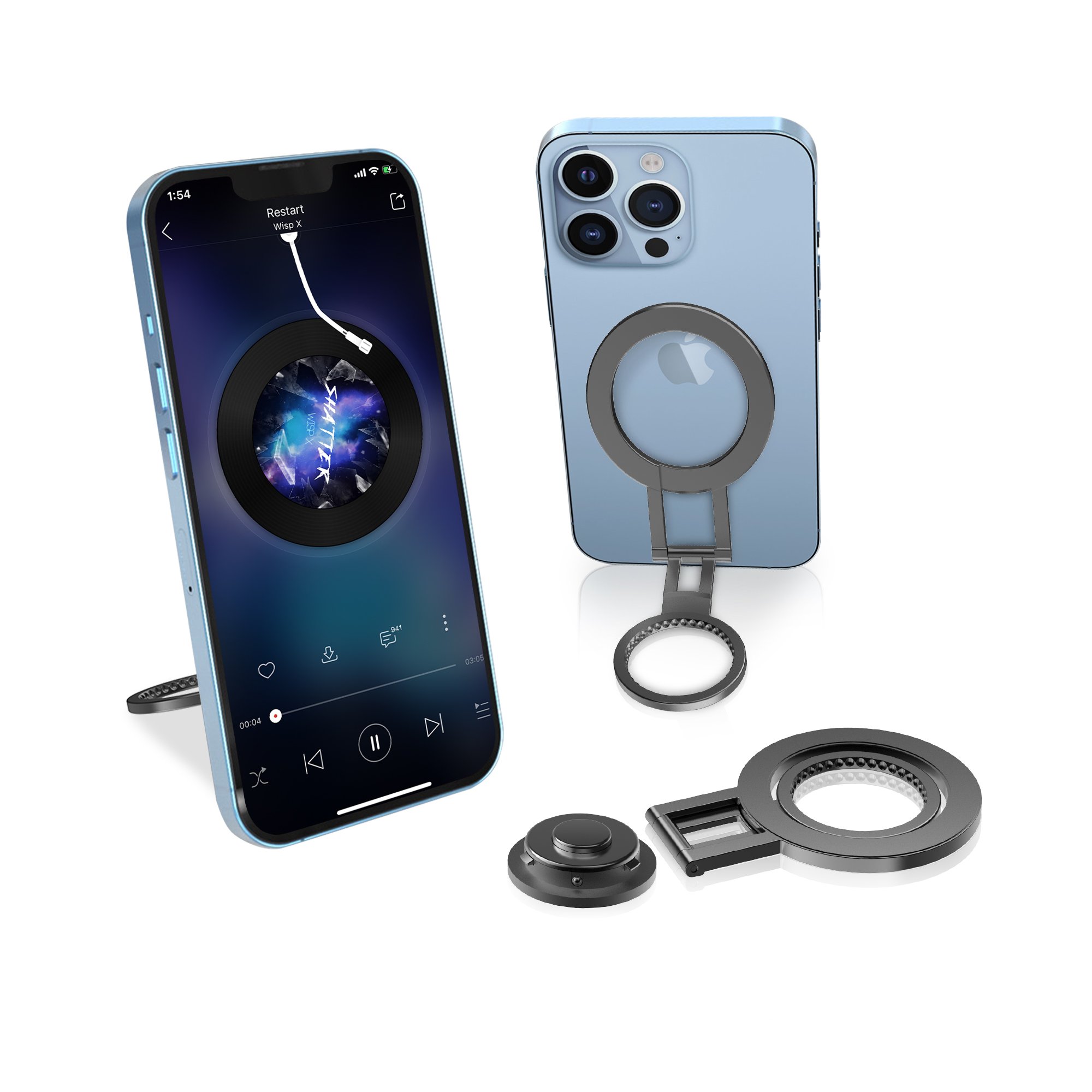 Designed for Magsafe Car Mount Phone Holder with N52 Strong Ring Magnets Dashboard phone Mount holder