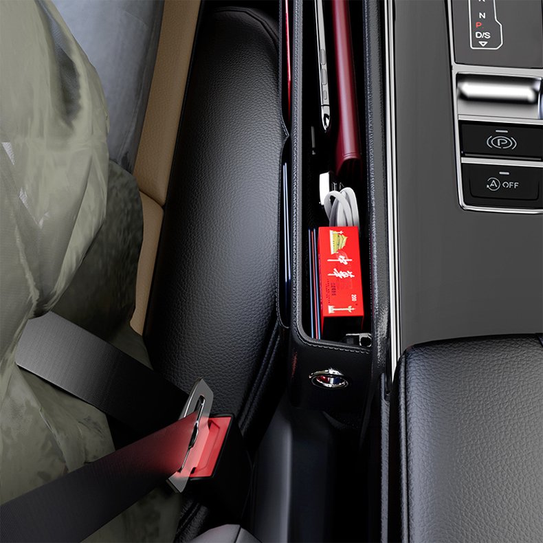 Car Auto Interior Accessories 2024 Universal PU Leather Console Side Front Seat Storage Box Car Seat Side Gap Filler Organizer
