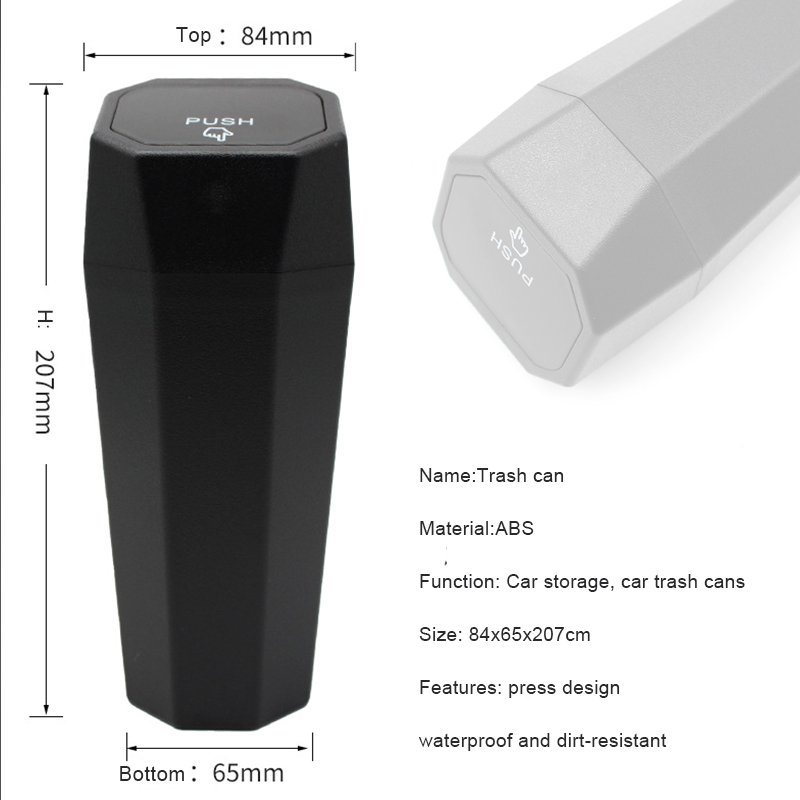 Creative car garbage can door seat backrest environmental ABS material garbage can bucket with lid garbage dust box ashtray