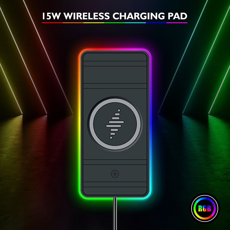 Customized wireless charger 15W 2-in-1 Qi car phone holder suitable for iPhone car wireless fast charging anti-skid pad