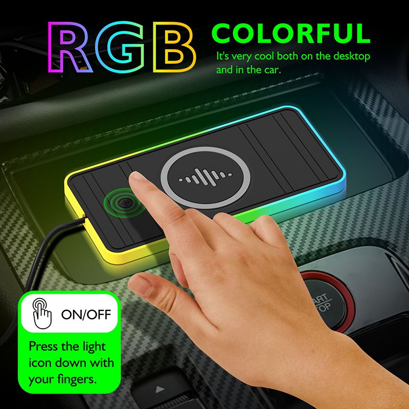 Customized wireless charger 15W 2-in-1 Qi car phone holder suitable for iPhone car wireless fast charging anti-skid pad