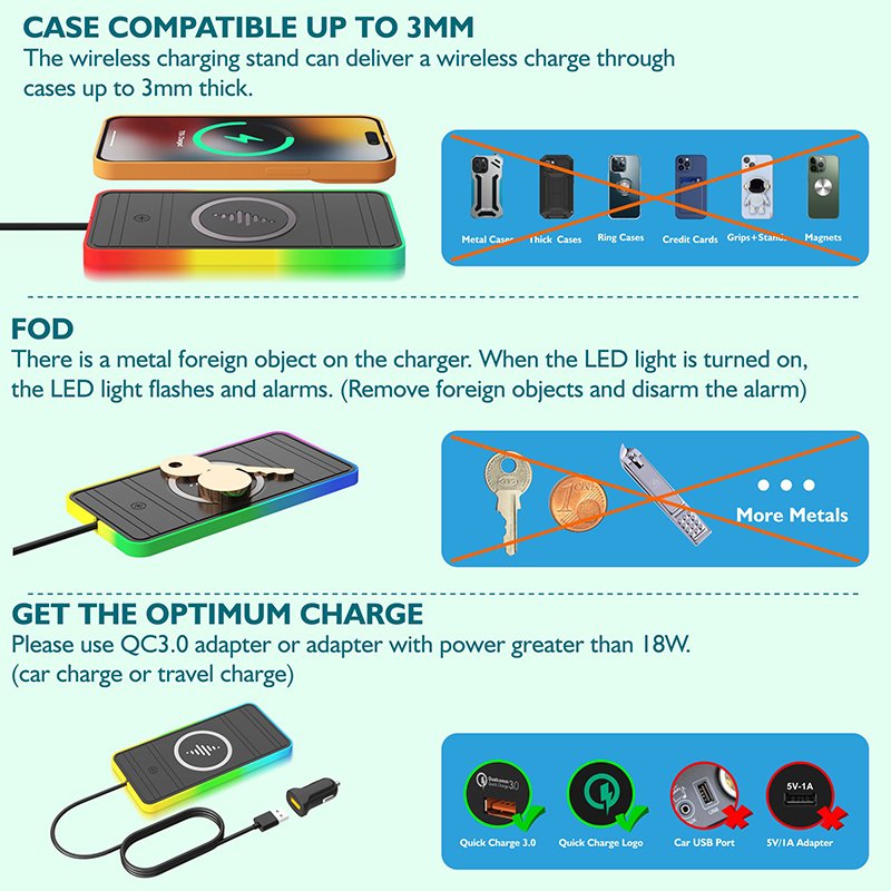 Customized wireless charger 15W 2-in-1 Qi car phone holder suitable for iPhone car wireless fast charging anti-skid pad