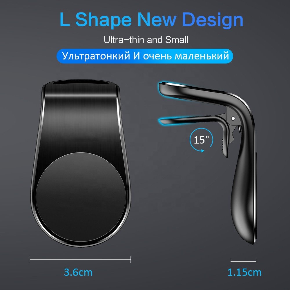 Wholesale L Type Strong Magnetic Car Phone Holder for iPhone 15 14, Car Air Vent Magnetic Car Mount Phone Holder