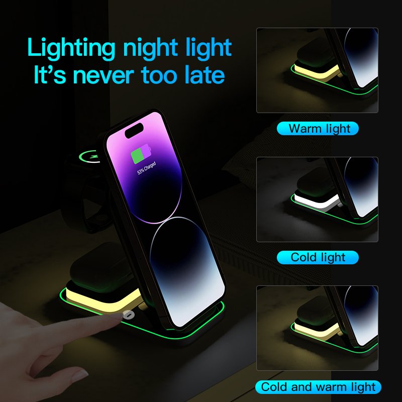 2023 Hot Selling 3 in 1 wireless charger charging stations 4-in-1 charging station charger wireless