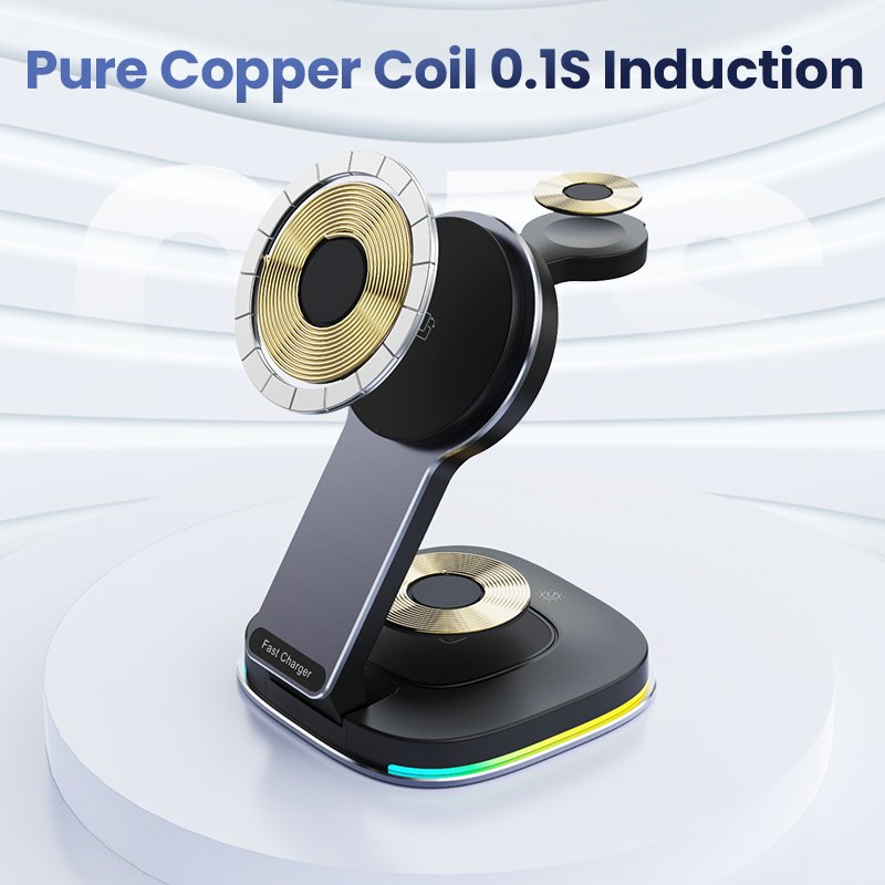 Portable Phone Stand Holder Fast Wireless Charger Multifunction Charger for Headphone Cellphone Watch Wireless Charger Magnetic
