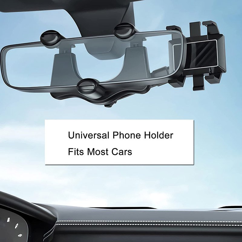 Retractable Rearview Mirror Mobile Phone Car Holder Universal Clamping Rearview Mirror Mounting Bracket For Car