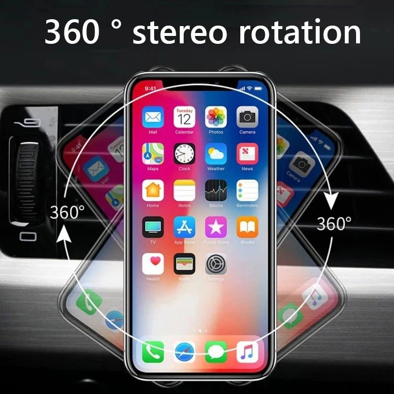 Aluminum Alloy Car Mobile Phone Stand Double N52 Magnetic Gym Spinning Bike Treadmill Lazy Stand Magnetic Base Holder