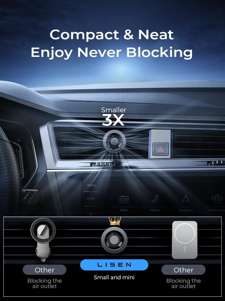 LISEN Authentic Car mount magnet can directly install the smartphone easy to disassemble car phone holder