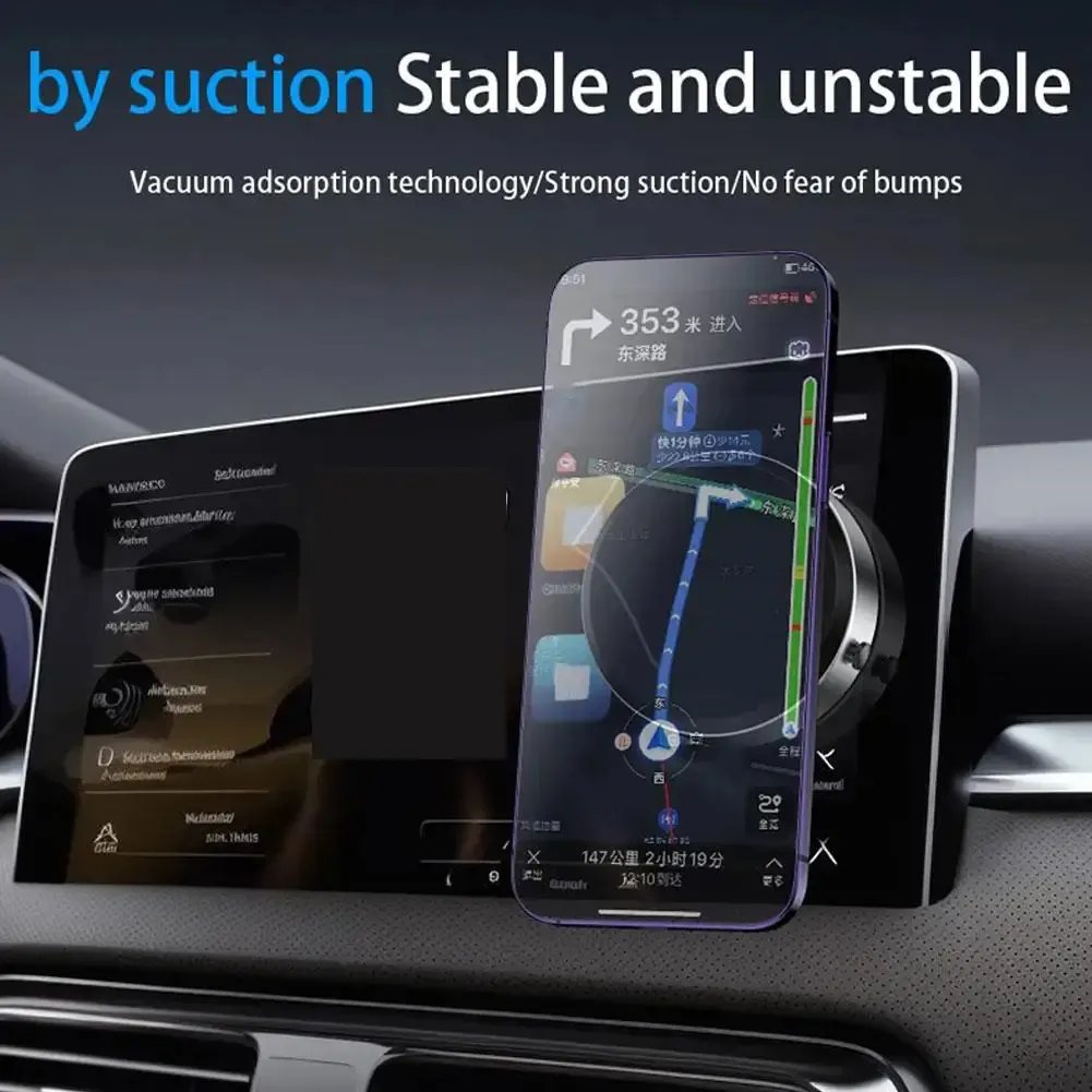 Magnetic Car Phone Mount with Powerful Suction Cup - Stable & Secure Cell Phone Holder for Driving