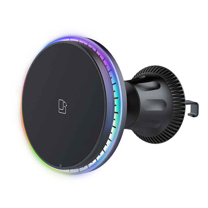360 rotation Magnetic adjustable 15w wireless charger car phone holder