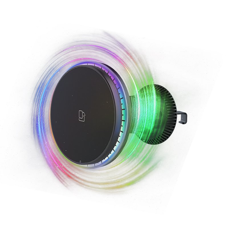 360 rotation Magnetic adjustable 15w wireless charger car phone holder