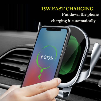 15W Infrared Smart Sensor Automatic Fast Charging suporte do telefone do carro Wireless charger Car Mobile Phone Holder For Mini