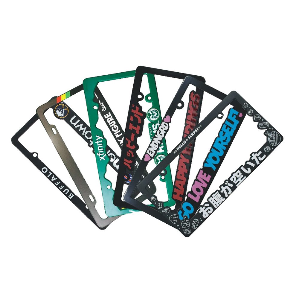 Custom Logo eco-friendly Reusable Waterproof Easy Install Car Plate Holder License Plate Frame With Car Plate Cover