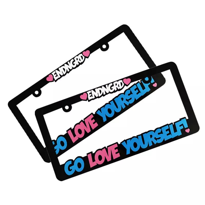 Custom Logo eco-friendly Reusable Waterproof Easy Install Car Plate Holder License Plate Frame With Car Plate Cover