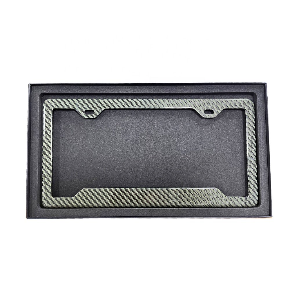 Low MOQ Hot sale most popular Real forged carbon fiber car license plate frame/holder two holes and can be customized your size