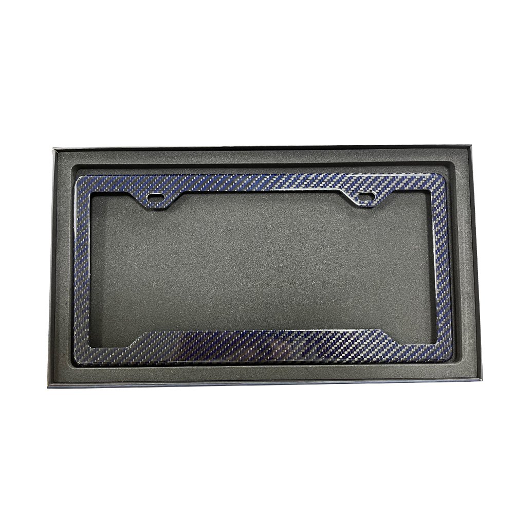 Low MOQ Hot sale most popular Real forged carbon fiber car license plate frame/holder two holes and can be customized your size