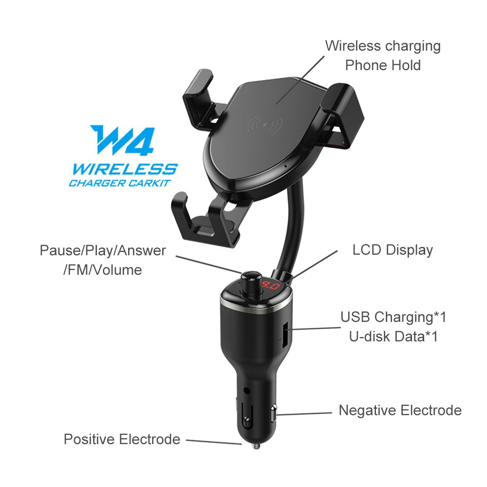 12V Dual Port MP3 Audio Player FM Mobile Phone usb car charger car wireless charger car holder