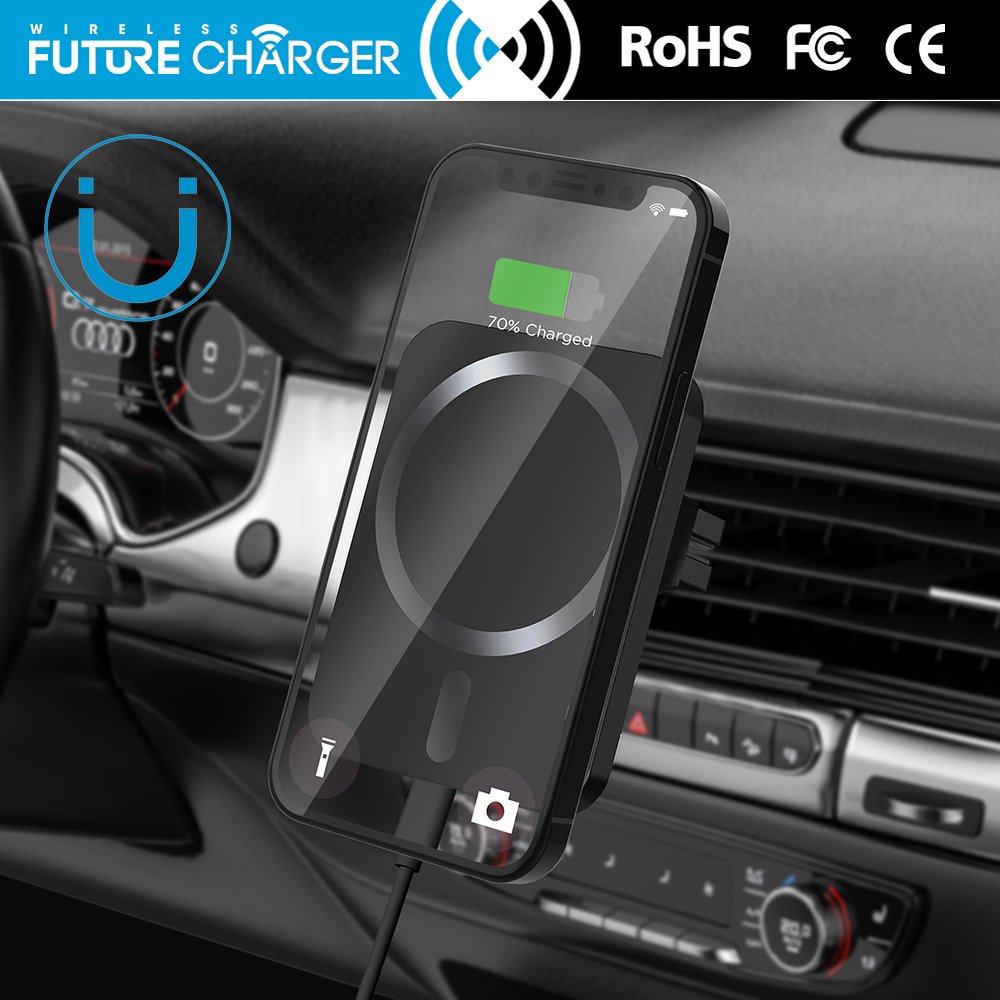 Best Sellers Magnetic Wireless Car Phone Holder 15W Fast Magnetic Car Mount Wireless Charger For iPhone 15 Rro Max