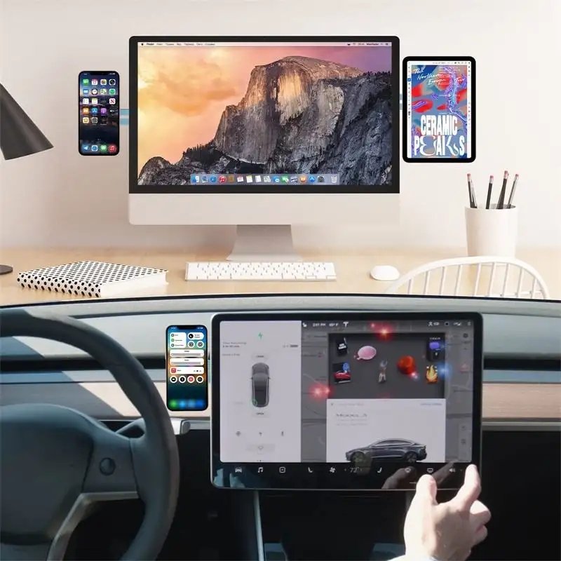 Latest Style Wireless Charging Laptop Phone Holder Aluminium Cell Phone Mount For Car Extension Magnetic Phone Holder For Laptop
