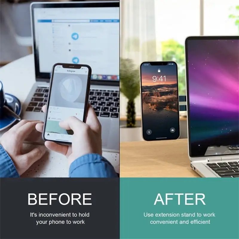 Latest Style Wireless Charging Laptop Phone Holder Aluminium Cell Phone Mount For Car Extension Magnetic Phone Holder For Laptop