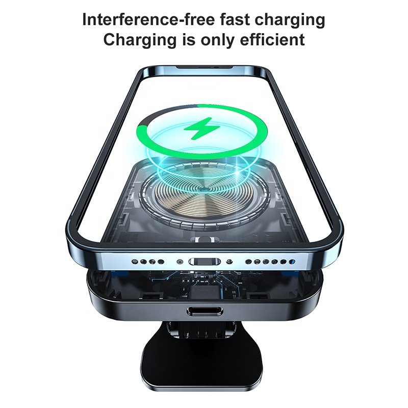 15W Car Magnetic Wireless Charger Quick Charging smart sensor Car Mount Wireless Charger Car Phone Holder for Smartphone