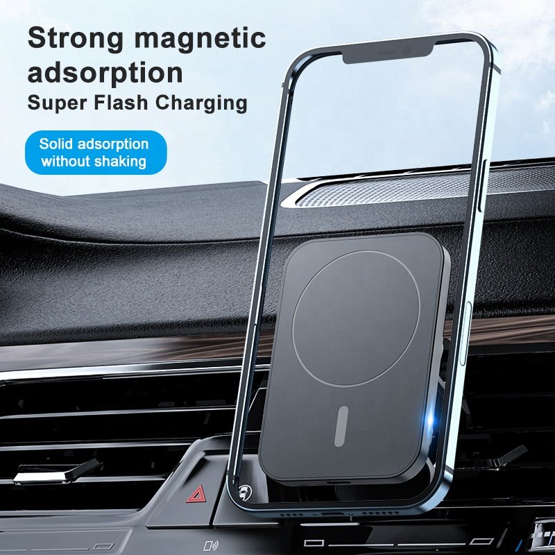 15W Car Magnetic Wireless Charger Quick Charging smart sensor Car Mount Wireless Charger Car Phone Holder for Smartphone