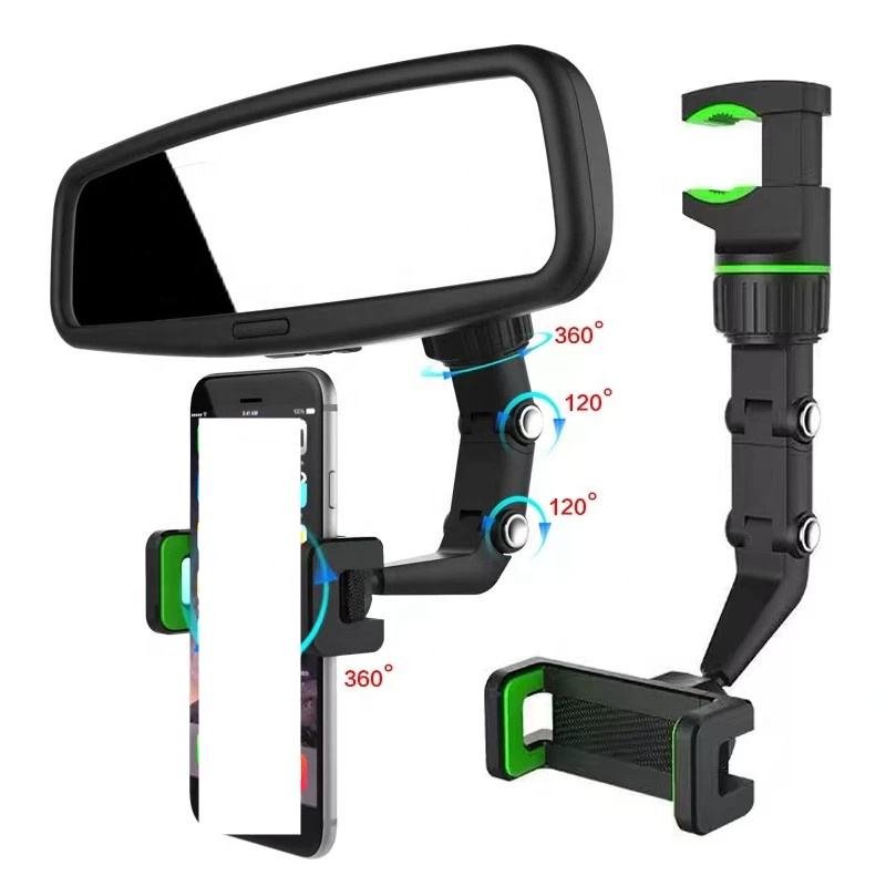 HD009 Multifunctional car phone holder 360 degree universal rearview mirror car mount desktop phone holder