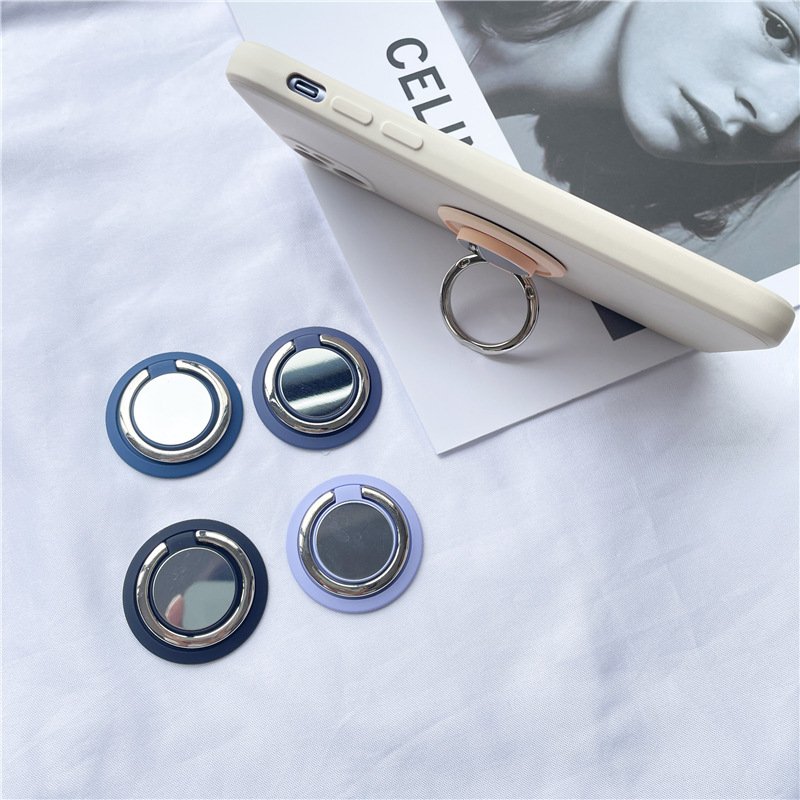 Creative Solid Color Liquid Touch Car Magnetic Lazy Desktop Phone Ring Holder For Company Gift Customized Logo
