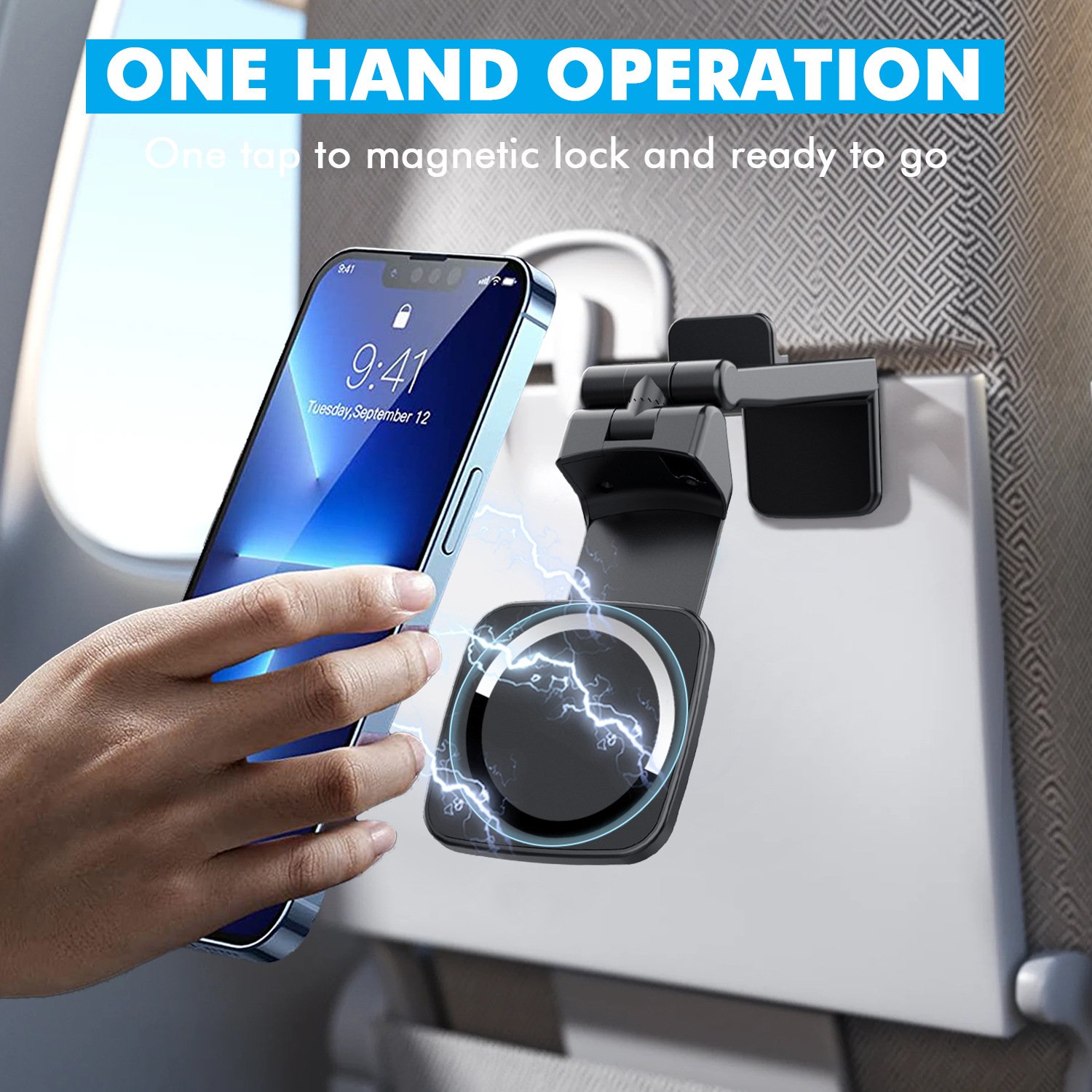 Car phone holder magnetic metal windshield 360 ° rotating instrument panel car phone holder suction cup holder