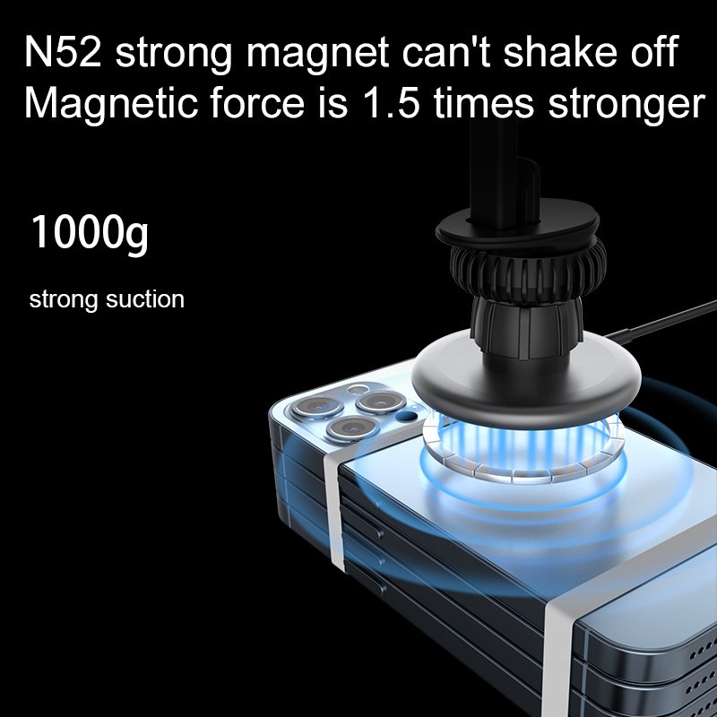 W03A 2023 Newest Automatic Sensor 15W Fast Charging Car Holder Magnetic Transparent Type C Qi Wireless Charger Pad