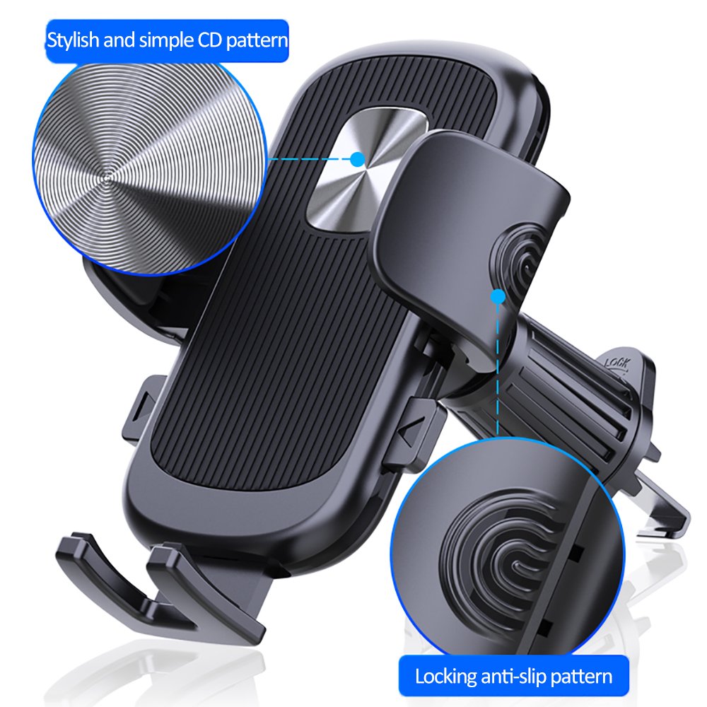 New Universal Portable Car Phone Holder Metal Hook Air Vent Outlet Phone Mount Phone Holder 360 Rotated Mobile holder for car