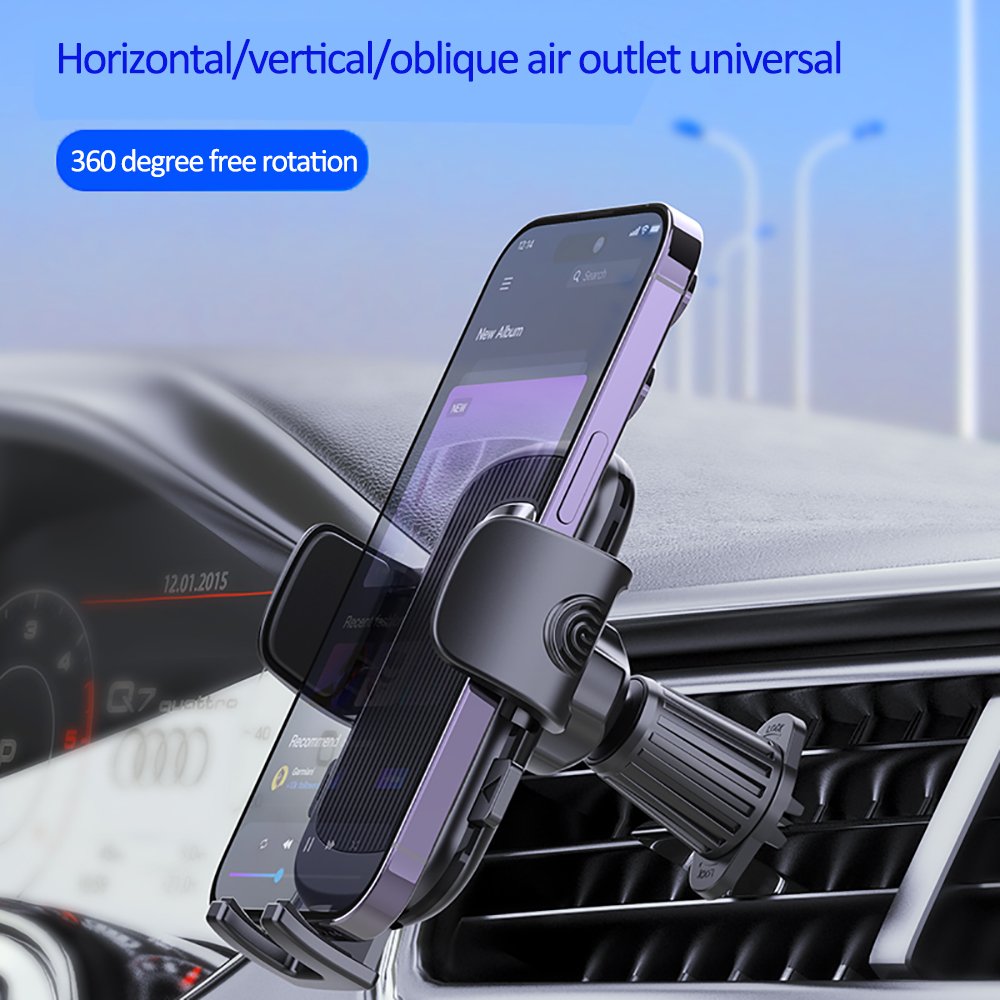 New Universal Portable Car Phone Holder Metal Hook Air Vent Outlet Phone Mount Phone Holder 360 Rotated Mobile holder for car